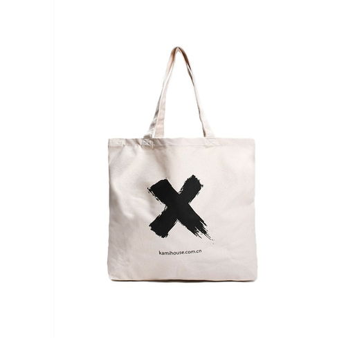 时尚与实用并存 Kami Anger 黑白斜挎手提印花帆布袋